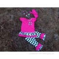 baby girls black chevron hot pink capri set girls outfits with matching necklace and bow